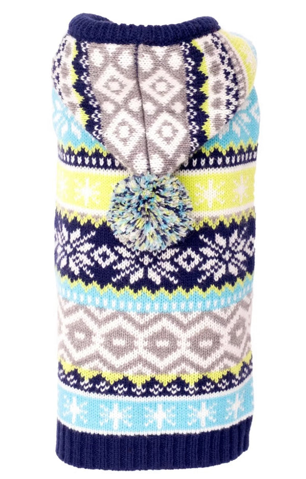 The Worthy Dog Fairisle Hoodie Dog sweater