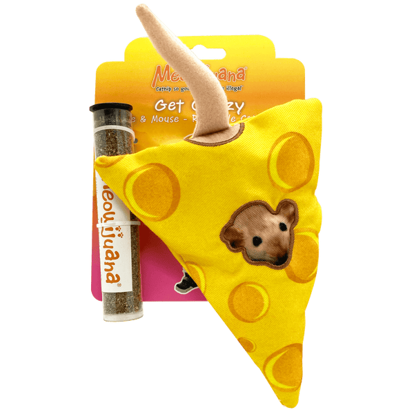Meowijuana Get Cheezy Refillable Cheese & Mouse Cat Toy