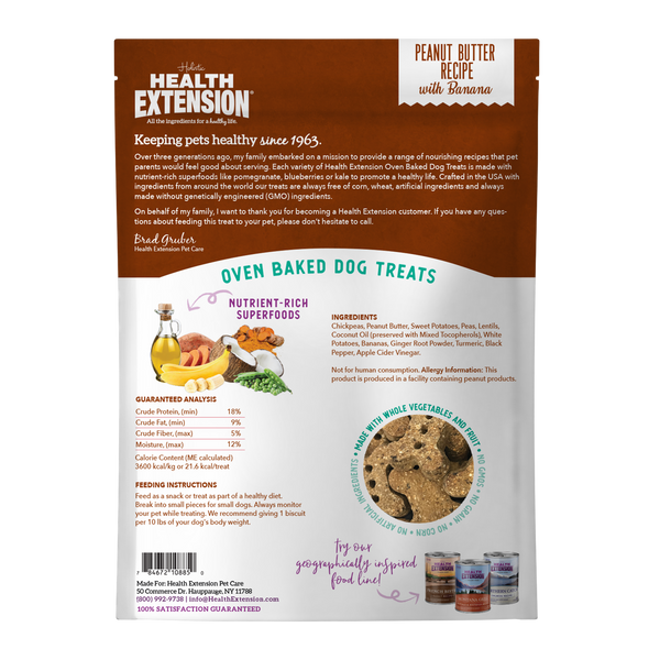 Health Extension Oven Baked Peanut Butter with Banana Grain Free Dog Treats