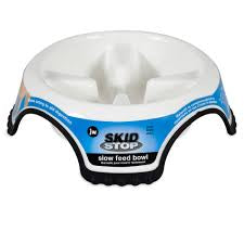 JW Pet Skid Stop Non-Skid Plastic Slow Feeder Dog Bowl