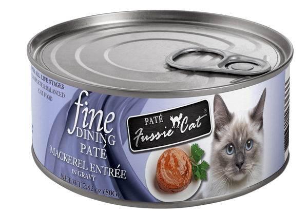 Fussie Cat Fine Dining Mackerel Entree in Gravy Pate Canned Cat Food