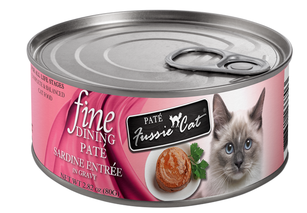 Fussie Cat Fine Dining Sardine Entree in Gravy Pate Canned Cat Food