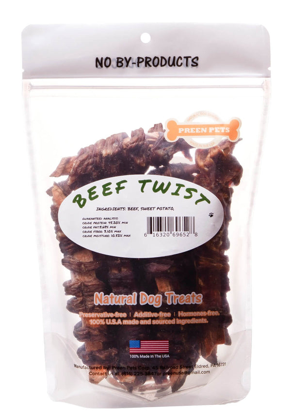 Preen Pets Beef & Sweet Potato Twists Dog Treats