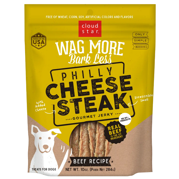 Cloud Star Wag More Bark Less Philly Cheese Steak Jerky Dog Treats