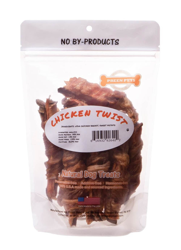 Preen Pets Chicken & Sweet Potato Twists Dog Treats