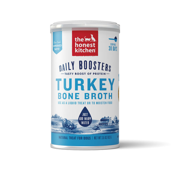 The Honest Kitchen Instant Turkey Bone Broth With Turmeric Dog Food Booster