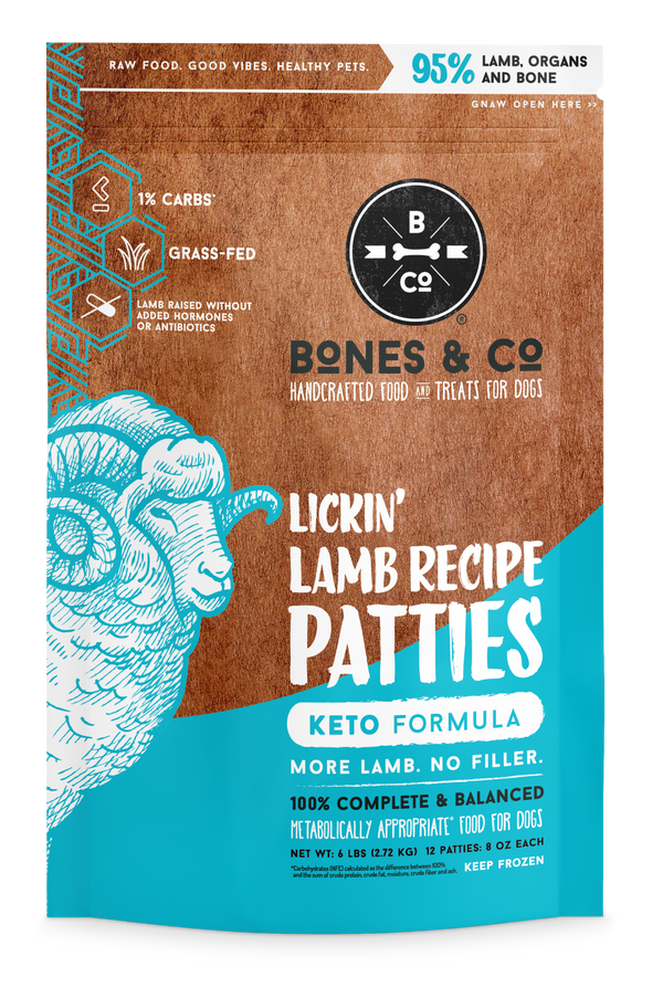 Bones & Co. Lickin' Lamb Frozen Patties Dog Food
