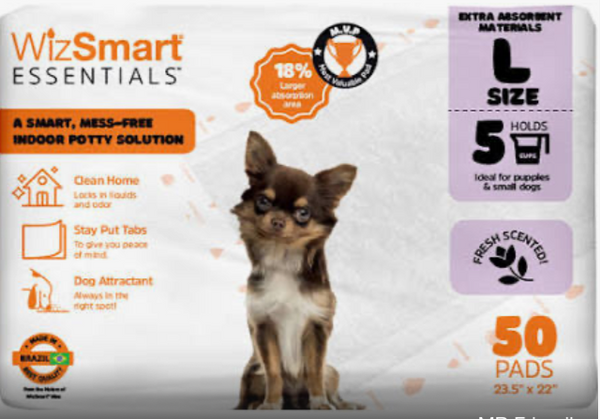 Wizsmart essentials 50ct fresh scented dog pads