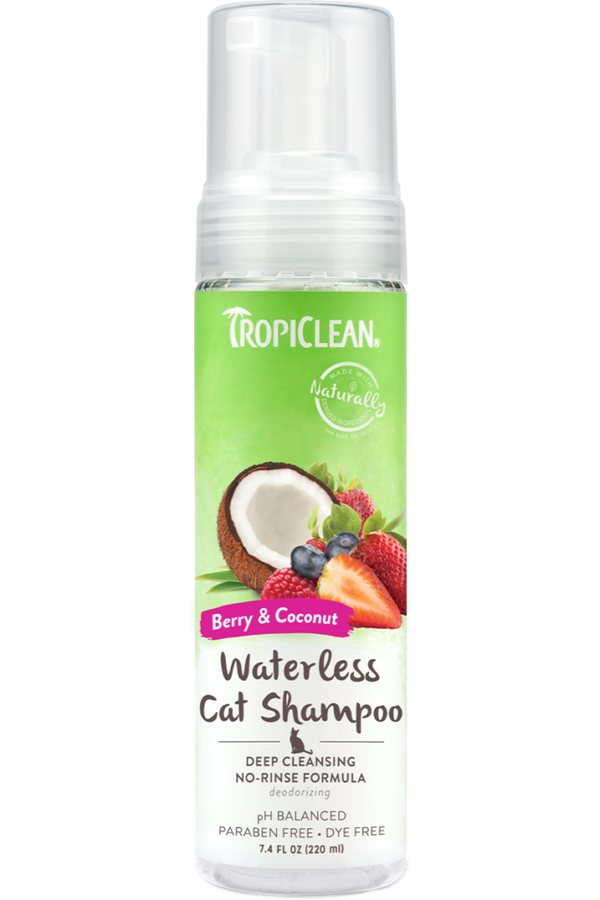 Tropiclean Berry & Coconut Deep Cleaning Waterless Shampoo For Cats
