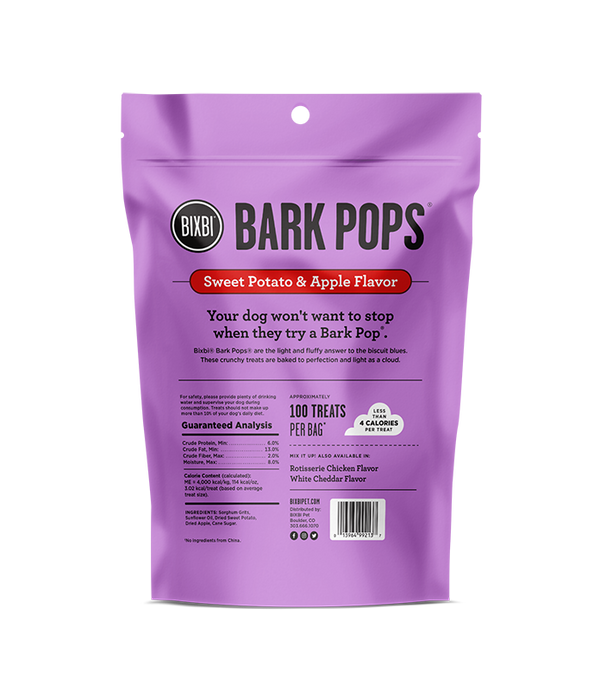 Bixbi Bark Pops Sweet Potato Apple Dog Treats