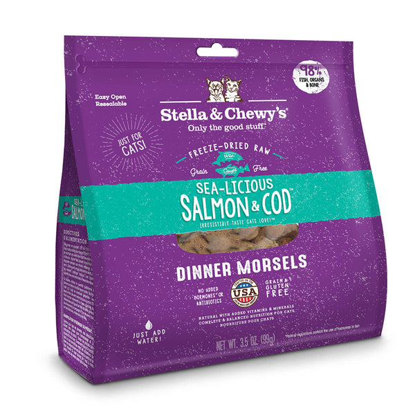 Stella & Chewy's Sea-Licious Salmon & Cod Freeze-Dried Raw Dinner Morsels Raw Cat Food