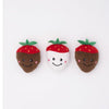 Zippy Paws Valentine's Miniz 3 Pack Chocolate Covered Strawberries Dog Toys