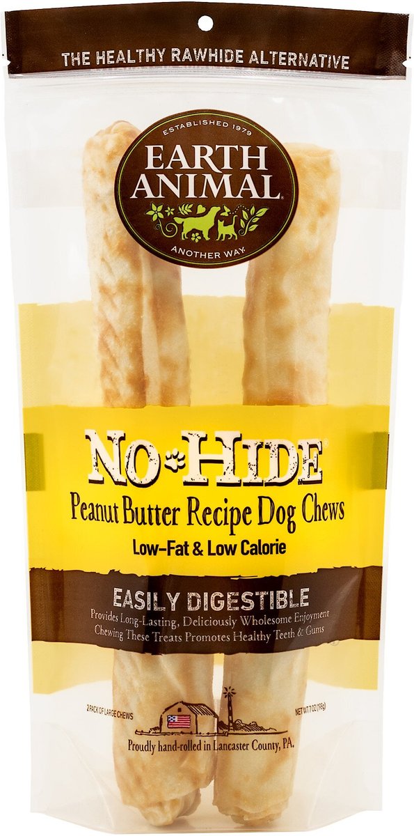 Earth Animal Peanut Butter No-Hide Wholesome Chews Dog Treats
