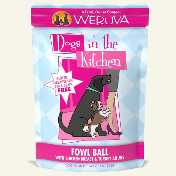 Weruva Dogs in the Kitchen, Fowl Ball with Chicken Breast & Turkey Au Jus Dog Food