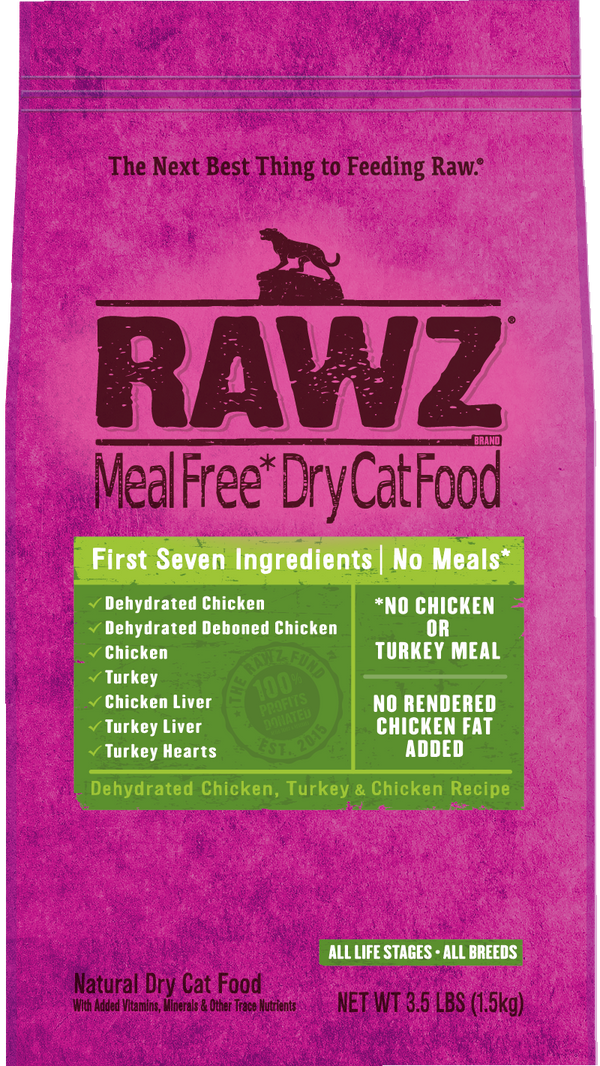 Rawz Dehydrated Chicken, Turkey & Chicken Cat Food