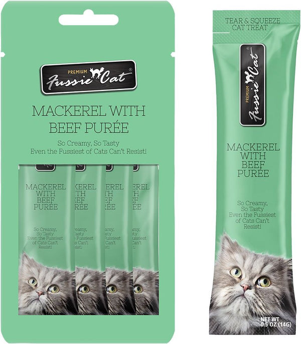 Fussie Cat Mackerel & Beef Puree Cat Food