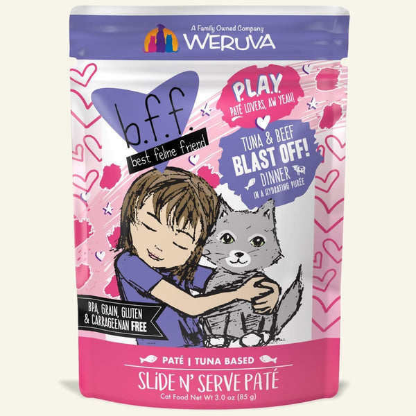 Weruva B.F.F. Play Blast Off Tuna & Beef Pouch Cat Food