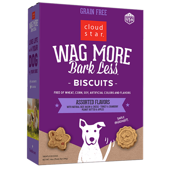 Cloud Star Wag More Bark Less Oven Baked Assorted Flavors Biscuits Dog Treats