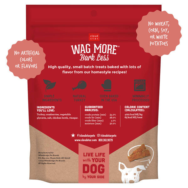 Cloud Star Wag More Bark Less Grain Free Jerky Turkey And Cranberry Recipe Dog Treats