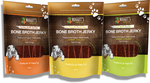 Nuggets Healthy Eats Bone Broth Beef Jerky Dog Treats | Pet Oasis