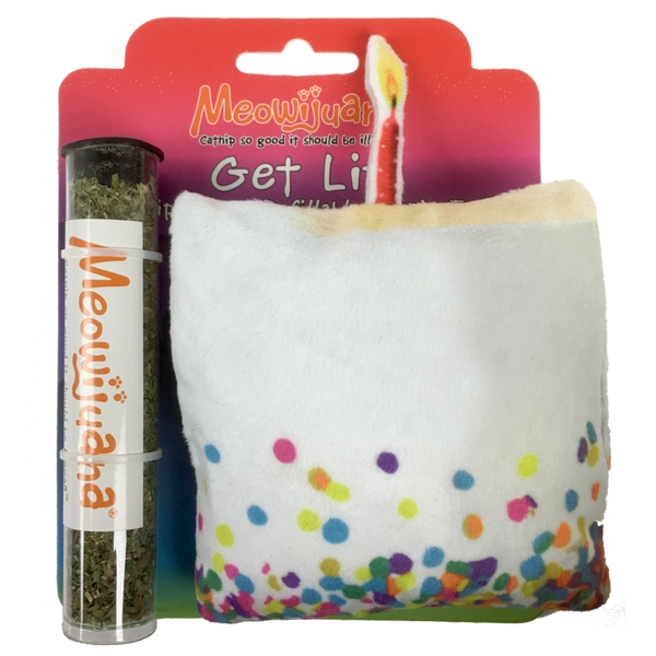 Meowijuana Get Lit Refillable Birthday Cake Cat Treats