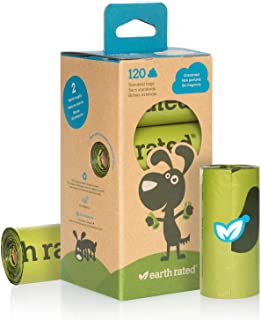 Earth Rated Poop Bags - 8 Refill Rolls - Total 120 Count