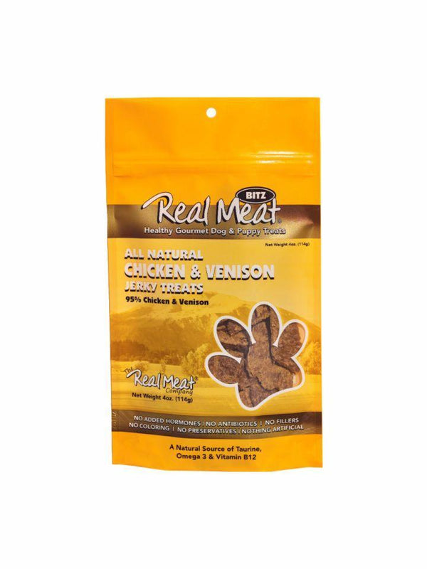 Real Meat All-Natural Chicken & Venison Jerky Dog Treats