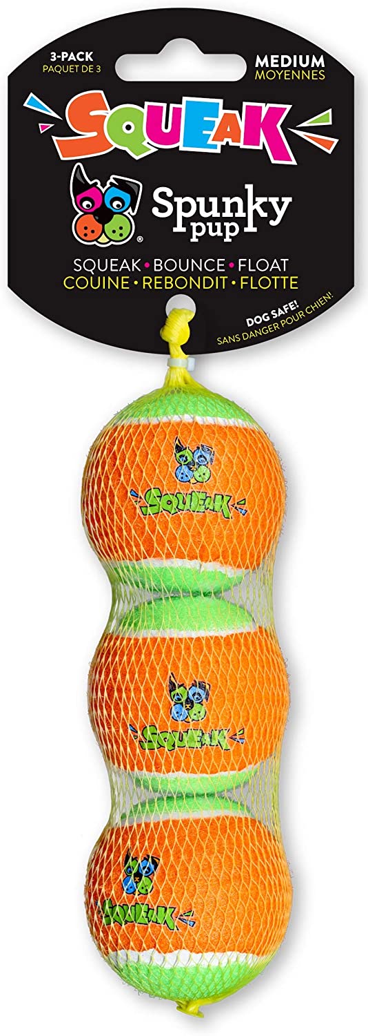 Spunky Pup Happy Birthday Tennis Balls 3-Pack Dog Toy