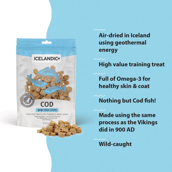 Icelandic+ Cod Mini Fish Chips Dog Treats