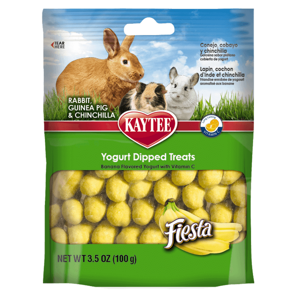 Kaytee Fiesta Banana Flavor Yogurt Dipped Treats for Rabbit, Guinea Pig and Chinchilla