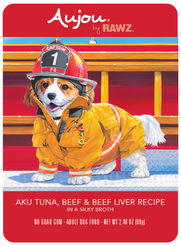 Rawz Aujou Aku Tuna, Beef & Beef Liver Pouch Dog Food