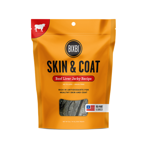 Bixbi Skin & Coat Jerky Beef Liver Dog Treats