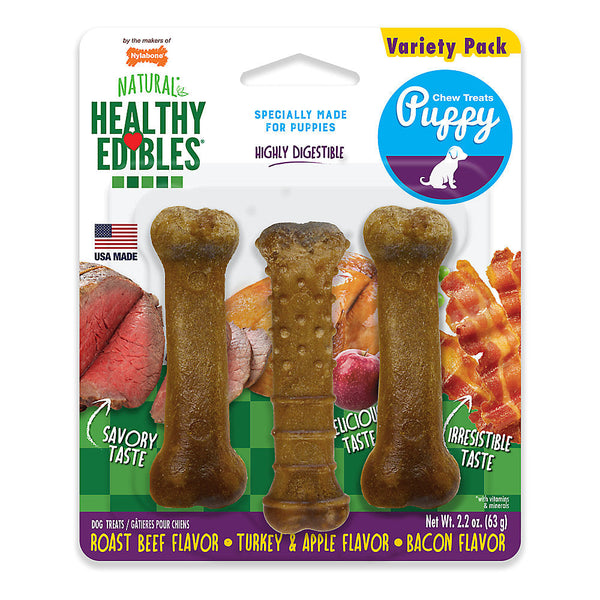Nylabone Healthy Edible Puppy Variety Pack Dog Chew Trest