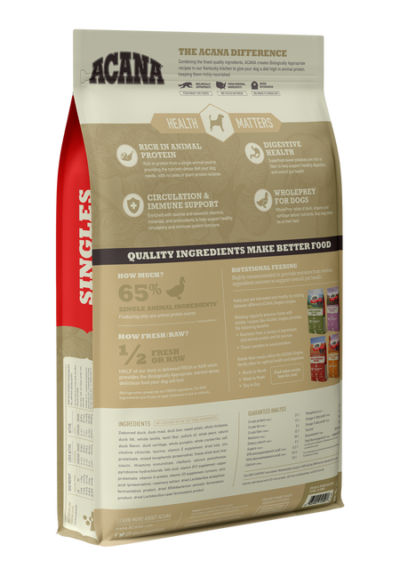 Duck and clearance pear dog food