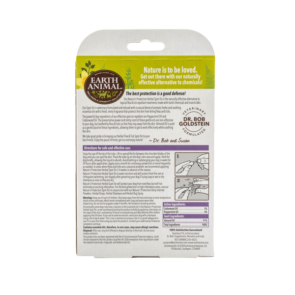 Earth Animal Nature's Protection Flea & Tick Herbal Spot-On For Dogs