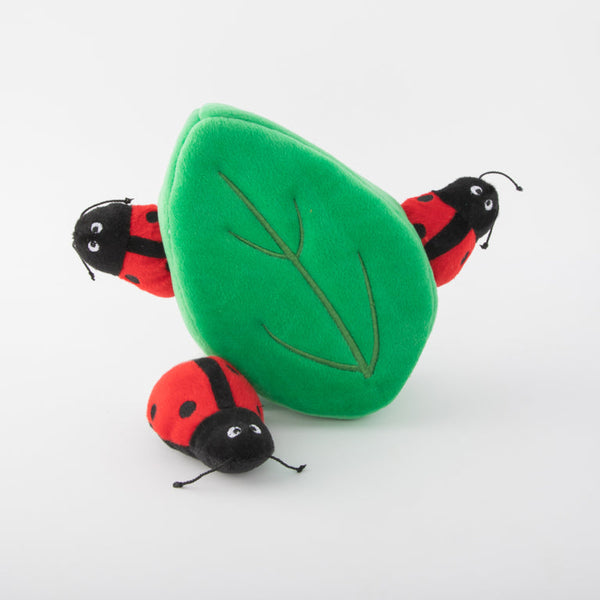 Zippy Paws Zippy Burrow - Ladybugs In Leaf Dog Toy