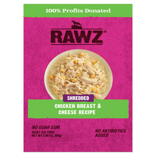 Rawz Shredded Chicken Breast and Cheese Recipe Pouch Cat Food