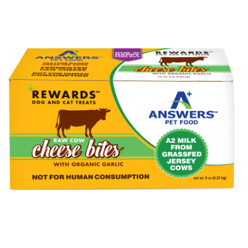Answers Rewards Cow Cheese Bites Garlic Raw Dog & Cat Treats