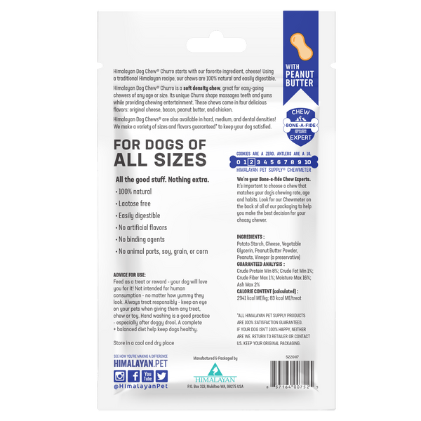 Himalayan Pet Supply Peanut Butter Flavor Churro Dog Treat