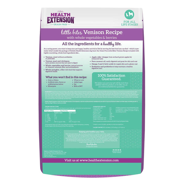 Health Extension Grain Free Venison Little Bites Recipe Dog Food