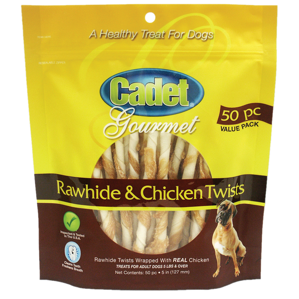 Cadet Gourmet Chicken & Rawhide Twists Dog Treats