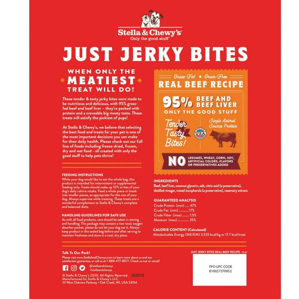 Stella & Chewy's Just Jerky Bites Beef Recipe Dog Treats