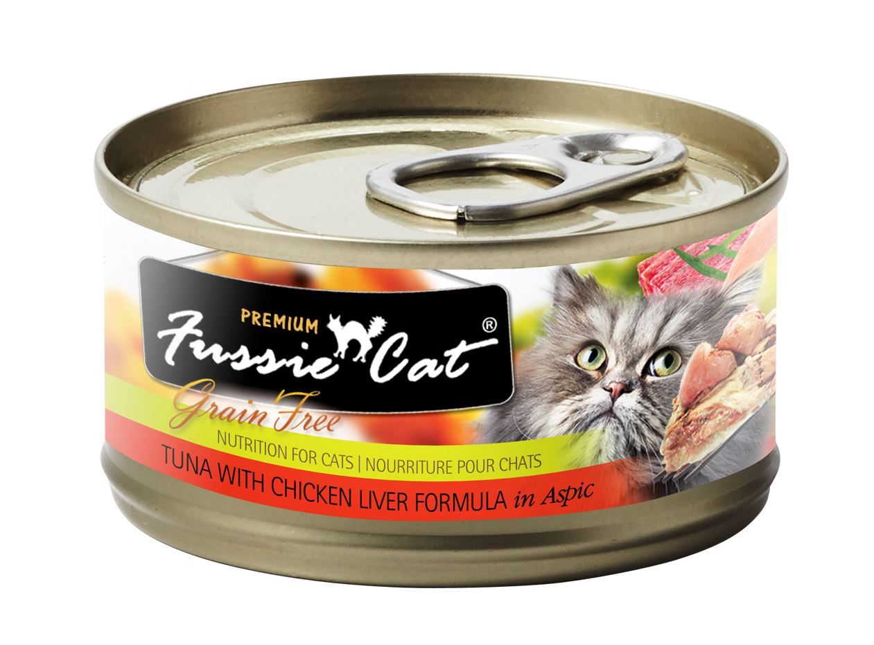 Fussie Cat Tuna With Chicken Liver Formula In Aspic Canned Cat Food