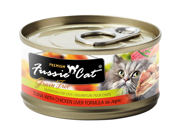Fussie Cat Tuna With Chicken Liver Formula In Aspic Canned Cat Food