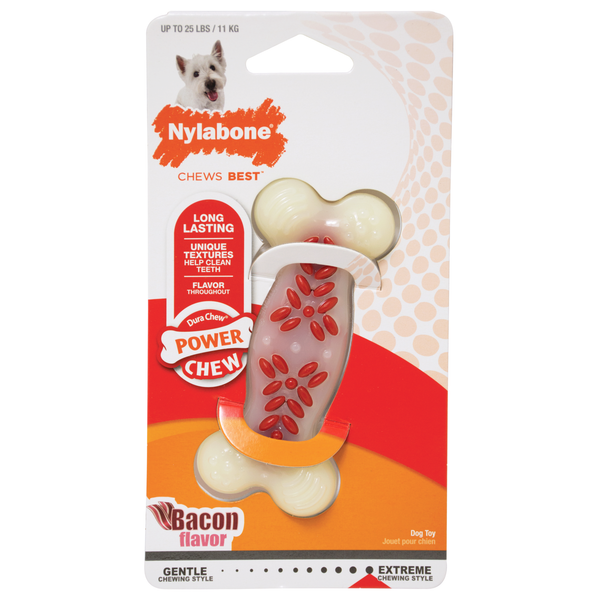 Nylabone Power Chew Action Ridges Chew (Bacon Flavor) Dog Toy