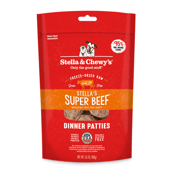 Stella & Chewy's Super Beef Freeze-Dried Raw Dinner Patties Dog Food