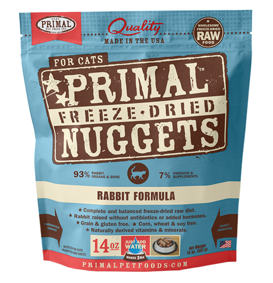 Primal Raw Freeze Dried Rabbit Nuggets Cat Food