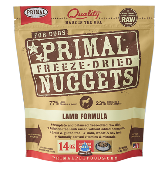Primal Raw Freeze Dried Lamb Nuggets Dog Food