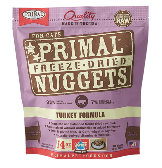 Primal Raw Freeze Dried Turkey Nuggets Cat Food