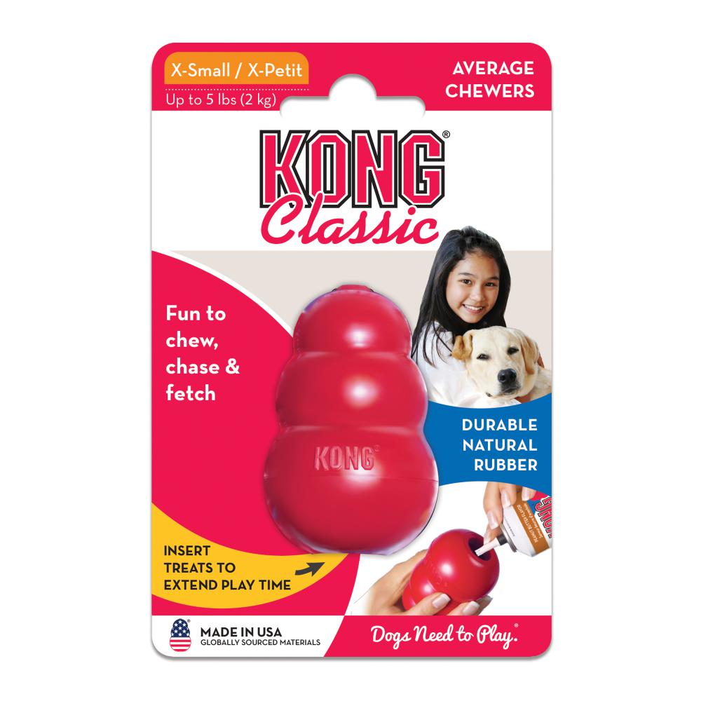 KONG Classic Natural Rubber Treat Stuffer Dog Chew Toy